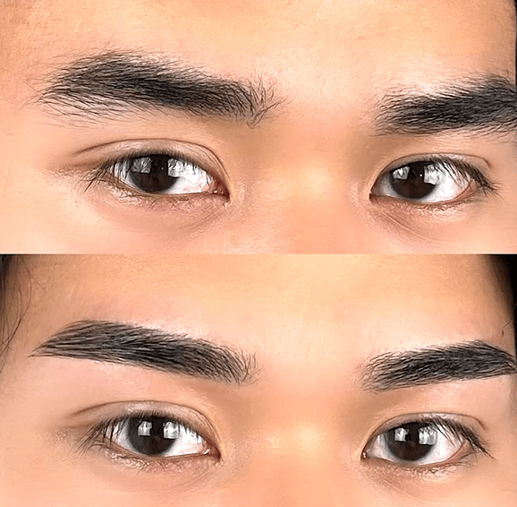 少し角度がついたストレート眉