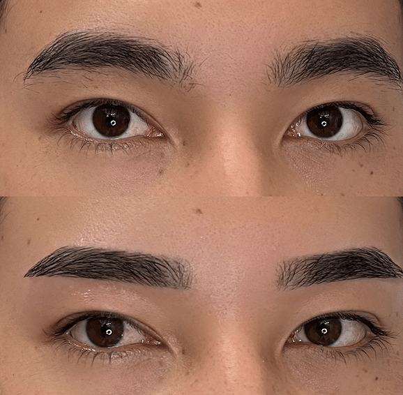 少し角度がついたストレート眉