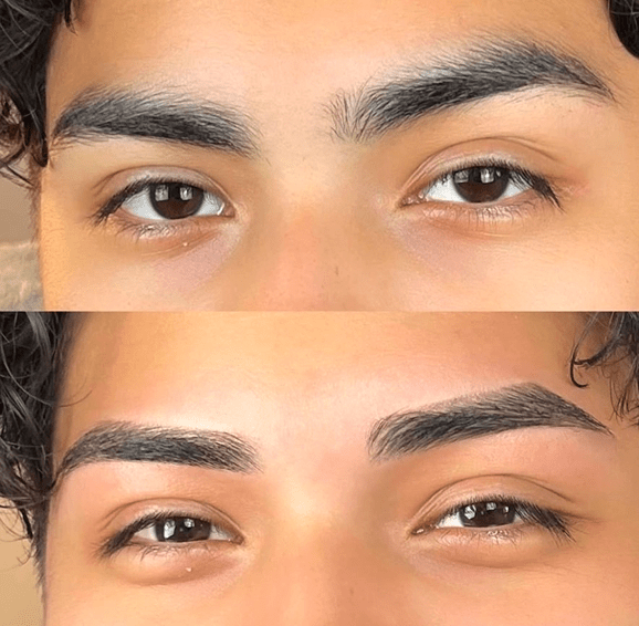 しっかり角度がついたストレート眉